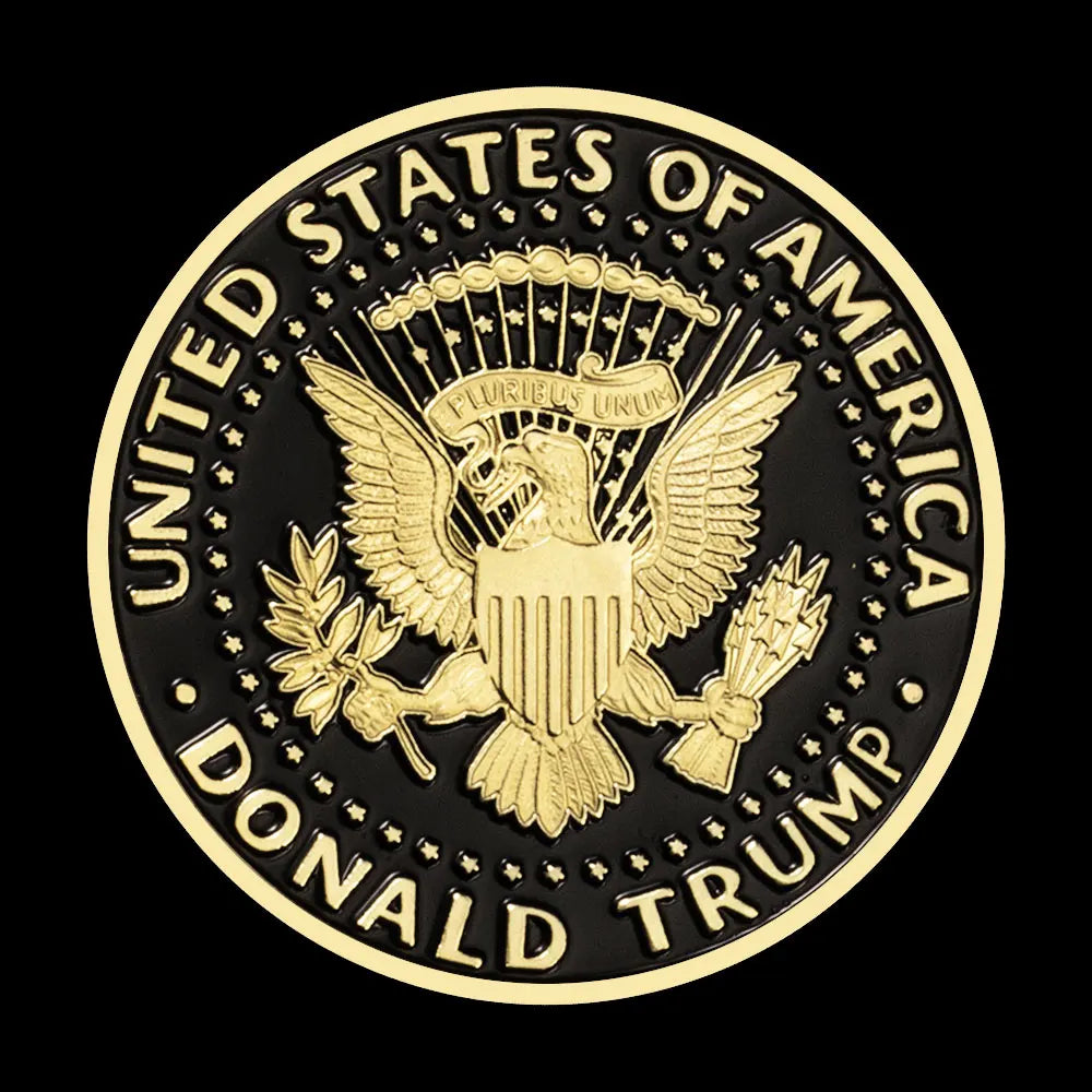 Trump 2024 Coin™ - Black Commemorative Coin w/ Gold & Silver Detailing