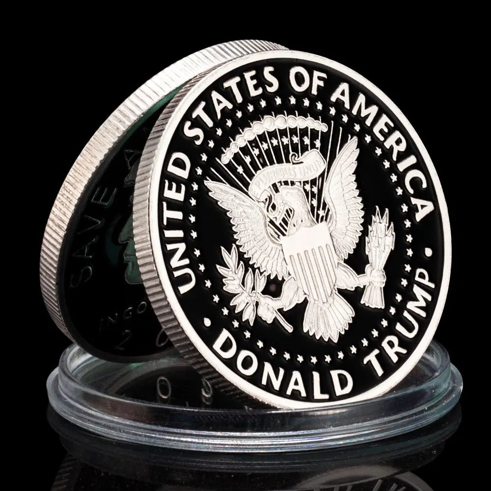 Trump 2024 Coin™ - Black Commemorative Coin w/ Gold & Silver Detailing