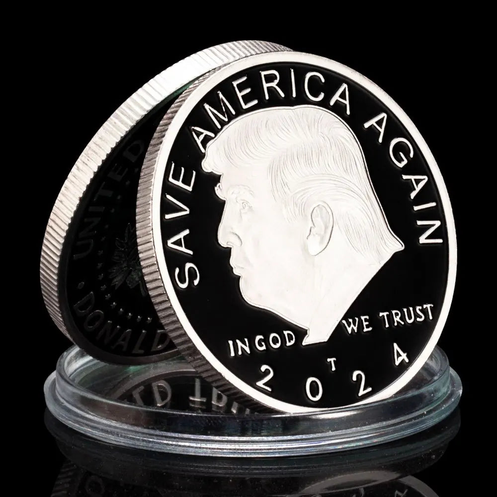 Trump 2024 Coin™ - Black Commemorative Coin w/ Gold & Silver Detailing