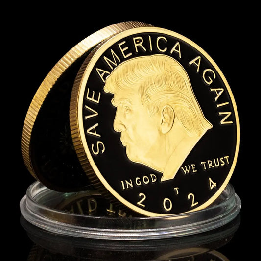 Trump 2024 Coin™ - Black Commemorative Coin w/ Gold & Silver Detailing