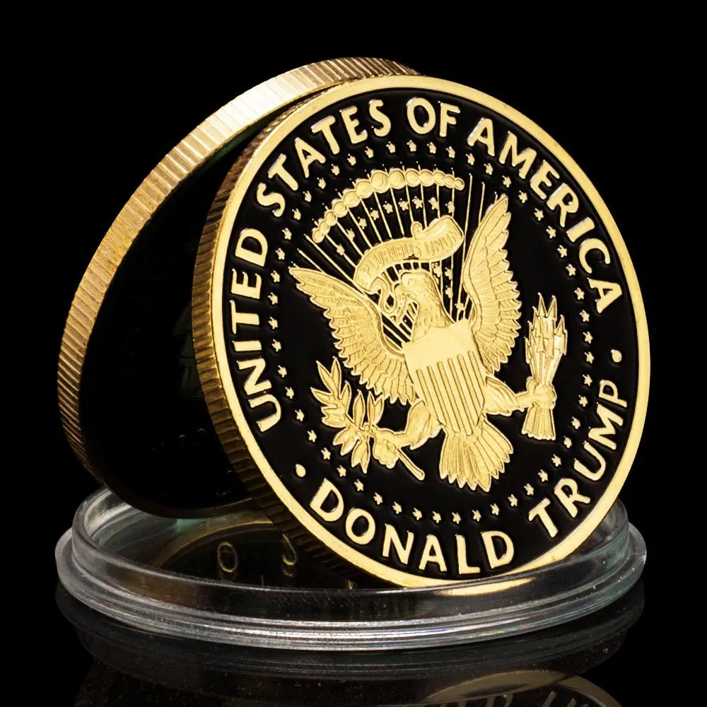 Trump 2024 Coin™ - Black Commemorative Coin w/ Gold & Silver Detailing